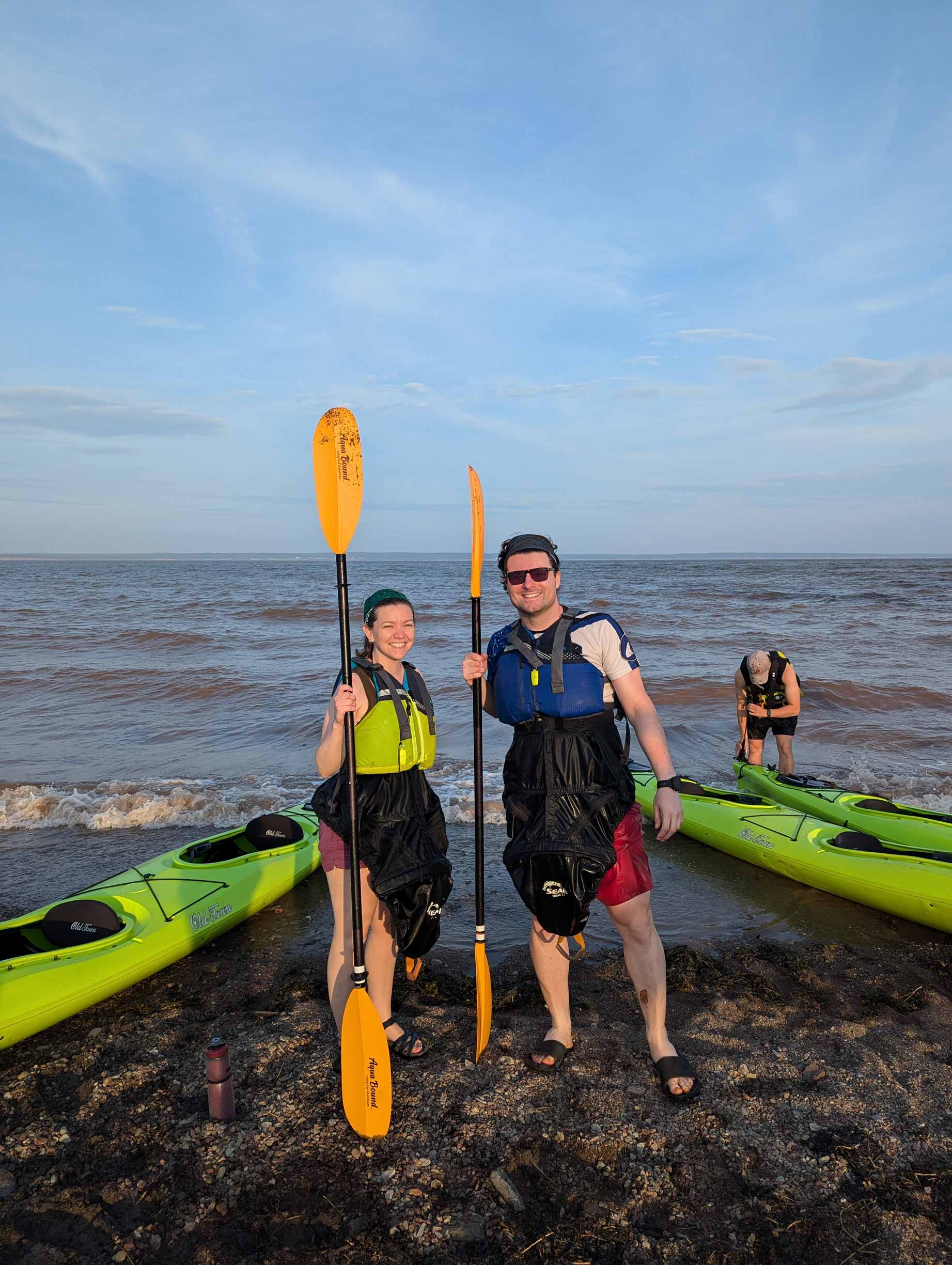 Kayaking at Hopewell Rocks in New Brunswick.